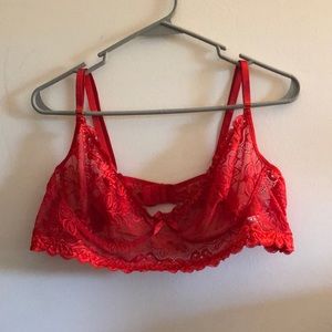 SHEIN 4X Lacy red sheer bra